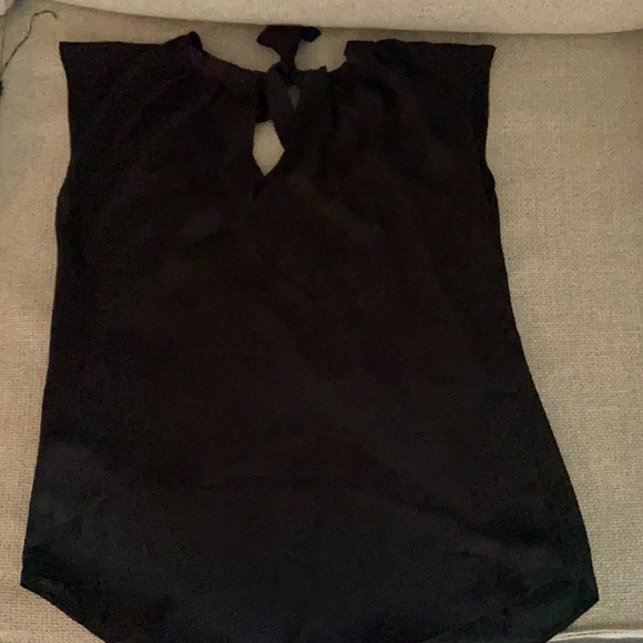 Black Blouse with Bow Tie Back - Picture 2 of 3